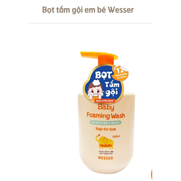 Sữa tắm gội Wesser Nano Silver - Top To Toe cho bé 200ml