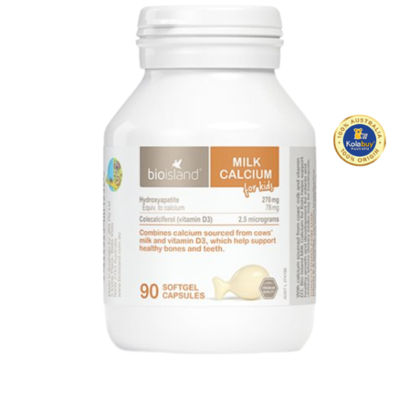 Viên uống bổ sung Canxi cho bé Bioisland Milk Calcium 90 viên của Úc