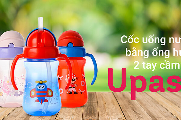Cốc uống nước bằng ống hút 2 tay cầm Upass UP0080ND