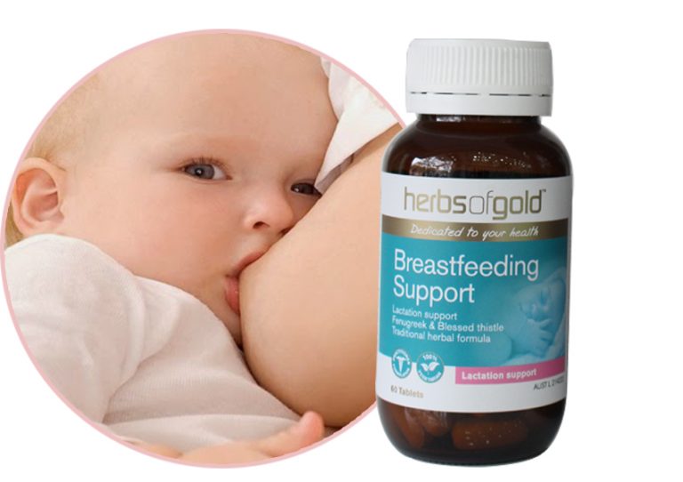 Viên lợi sữa Breastfeeding Support, lọ 60 viên, Herbs Of Gold – Úc –  Kidsmart