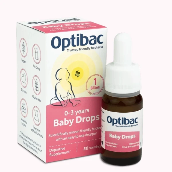 Optibac Hồng dạng giọt Drops cho bà bầu, trẻ sơ sinh - 3 tuổi