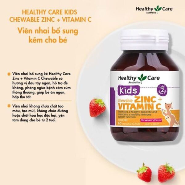 VIÊN NHAI BỔ SUNG KẼM VITAMIN C CHO BÉ HEALTHY CARE KIDS ZINC + VITAMIN C
