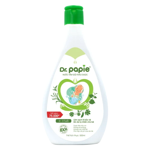 Nước tắm gội thảo dược Dr.Papie - Việt Nam - Chai 500ml