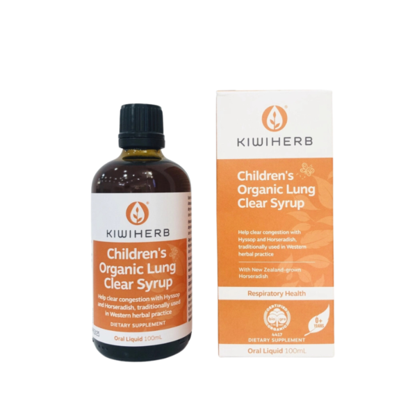 Siro Children's Organic Lung Clear Syrup KiwiHerb NewZealand Tan đờm sâu, viêm phổi phế quản, hen - 100ml