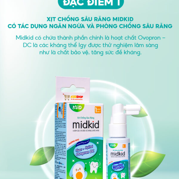 Xịt chống sâu răng Midkid  hương nho 30ml