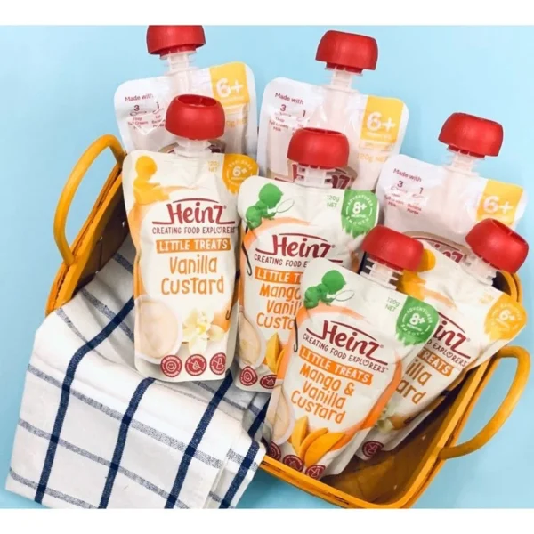 Váng sữa túi Heinz hoa quả nghiền Úc 120g