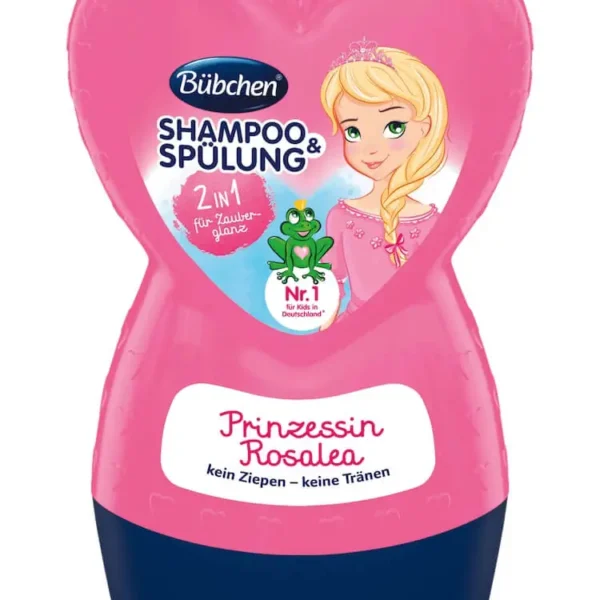 Dầu Gội Xả 2 in 1 Công Chúa Hình Tim Cho Bé Gái Bubchen 230ml, hàng nội địa Đức