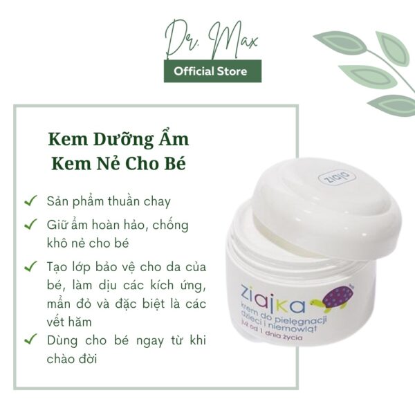 Kem Nẻ Dưỡng Ẩm Cho Bé Ziaja Ziajka, Kem Chống Hăm Tã Cho Trẻ Sơ Sinh và Trẻ Em Từ 1 Ngày Tuổi - 50ml