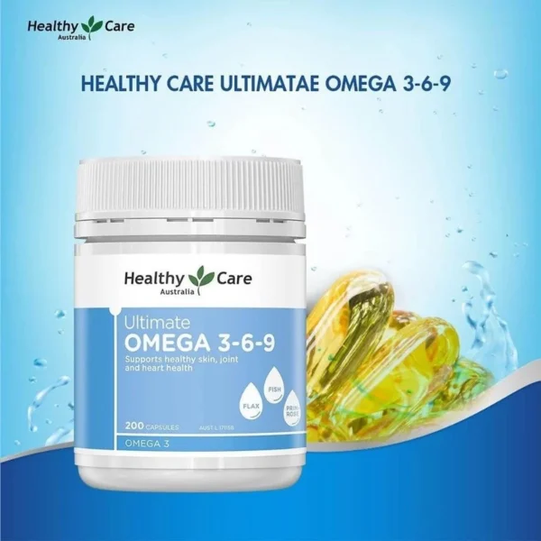 Omega 3 6 9 Ultimate Healthy Care Úc 200 viên – Hỗ trợ tim mạch, huyết áp