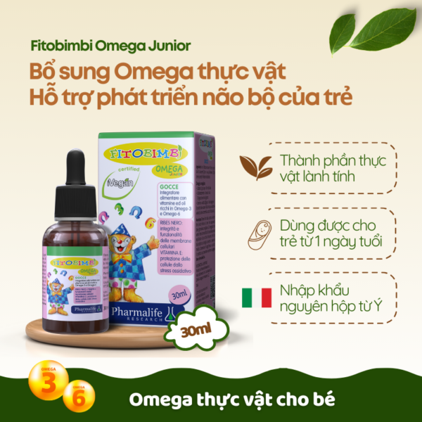 Siro Fitobimbi Omega junior giúp phát triển não bộ & mắt cho bé chai 30ml