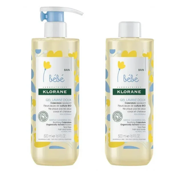 Sữa tắm gội Pháp Klorane Bebe 500ml dành cho trẻ từ sơ sinh (dạng vòi, dạng nắp)