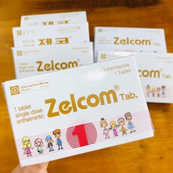 Thuốc tẩy giun Zelcom Tab. hộp 1 vỉ x 1 viên
