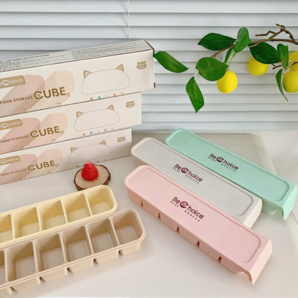 Khay trữ đông đồ ăn dặm,Khay silicone BeChoiCe có nắp đậy,Khay làm đá trữ thức ăn dặm