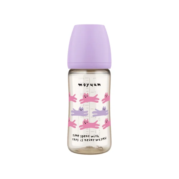 Bình sữa PPSU Moyuum  Mèo tím  270ml