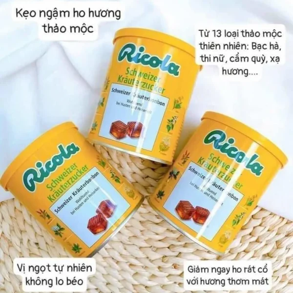 Kẹo Ngậm Thảo Dược Giảm Ho Khàn Giọng Ricola, 250 g