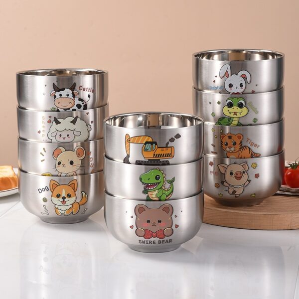 Bát Inox Thực Phẩm Cho Bé Hoạt Hình Dễ Thương