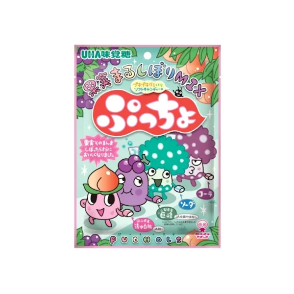 Kẹo dẻo hoa quả nhiều vị Uha Puchols 88g (Nhật)