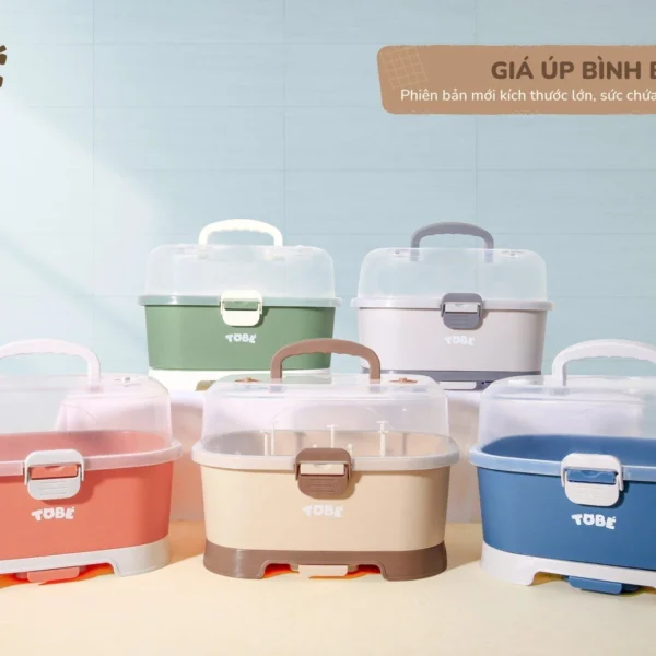 Giá úp bình sữa Binky TOBÉ có nắp đậy tiện lợi cho mẹ an toàn cho bé