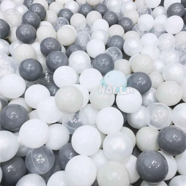 Set 100 bóng nhựa Holla màu trắng xám ghi