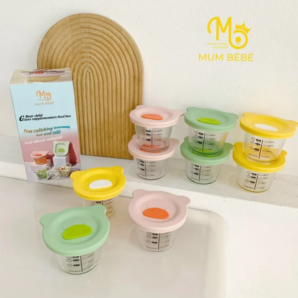 MUM BEBE - HŨ TRỮ THỦY TINH NẮP SILICONE 160ML