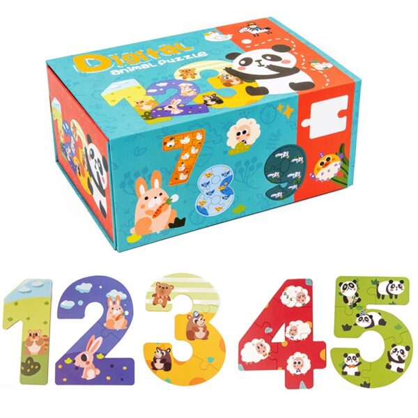 Đồ chơi Puzzle chữ cái và số đếm bằng gỗ, có hộp đẹp, an toàn cho bé