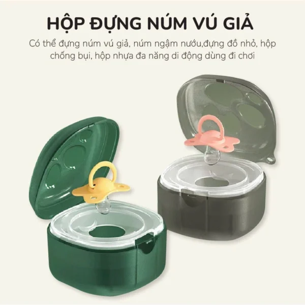 Hộp đựng ti giả ti ngậm cho bé có móc treo (nhựa PP nguyên sinh)