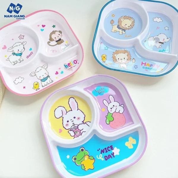 Khay ăn dặm sợi tre 3 ngăn HONPER