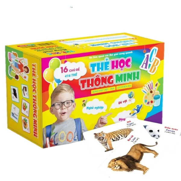 thẻ học thông minh 16 chủ đề song ngữ anh việt cho bé