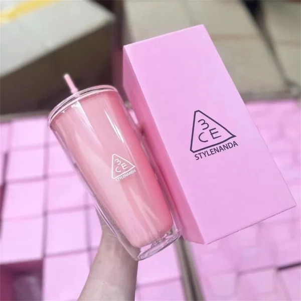 Bình/ Ly Giữ Nhiệt Cute Nắp Kính 3CE 720ml