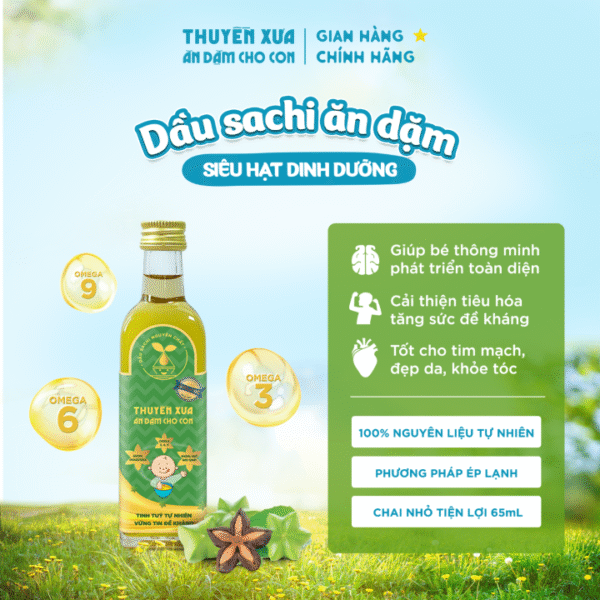 Dầu Sachi Nguyên Chất Thuyền Xưa Ăn Dặm Cho Con 65ml