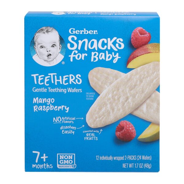Gerber Bánh gạo ăn dặm vị xoài mâm xôi