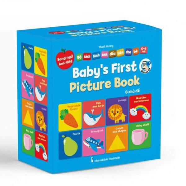 Sách - Bộ Bìa Cứng Thư Viện Hình Ảnh Đầu Tiên Cho Bé Baby's First Picture Book (8 Cuốn) Song Ngữ Anh Việt kèm file
