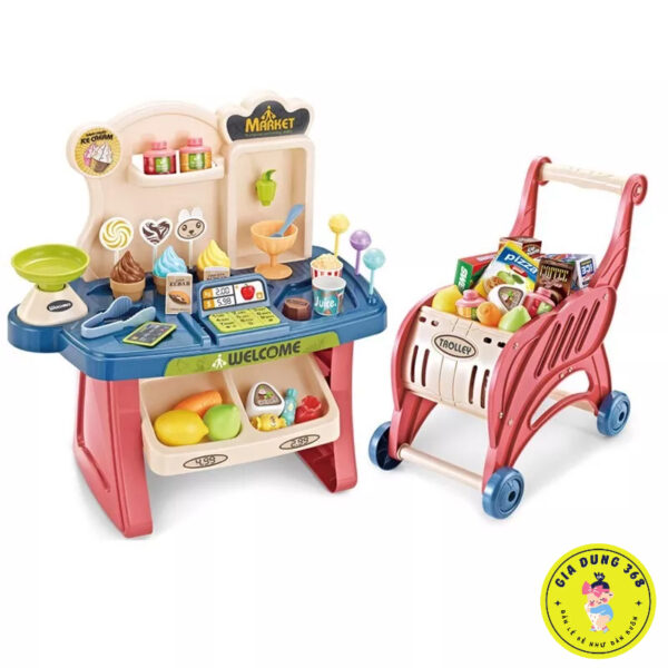 Đồ chơi siêu thị kèm xe đẩy home supermarket 40 chi tiết cho bé vui chơi và khám phá