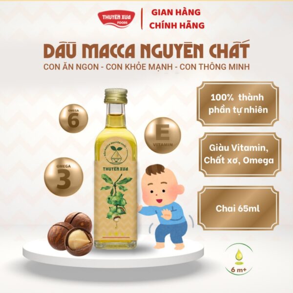Dầu Macca Nguyên Chất Thuyền Xưa ăn Dặm cho bé 65ml
