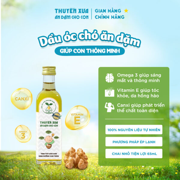 Dầu Óc Chó Nguyên Chất Thuyền Xưa Ăn Dặm Cho Con 65ml