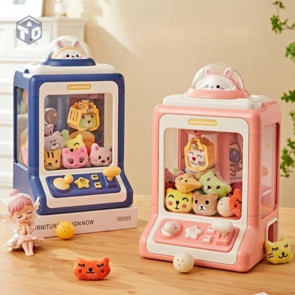 Đồ chơi máy gắp thú mini kèm sạc cho bé bộ máy gắp bóng có đèn nhạc trò chơi gắp thú thông minh an toàn cho bé
