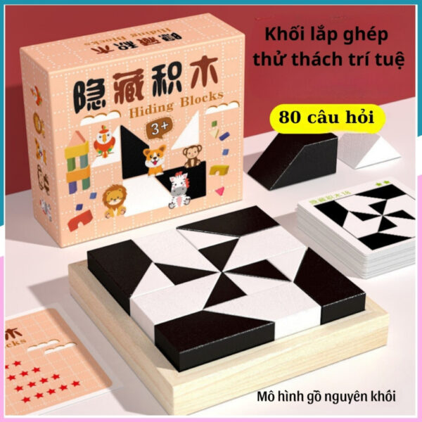 Bộ đồ chơi trí tuệ xếp hình Hiding Blocks giúp bé phát triển trí tuệ và logic