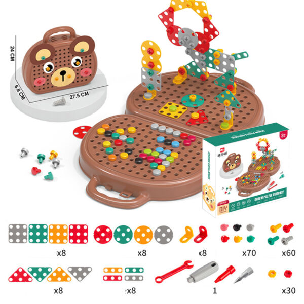 Vali lắp ráp kĩ sư gấu Screw Puzzle