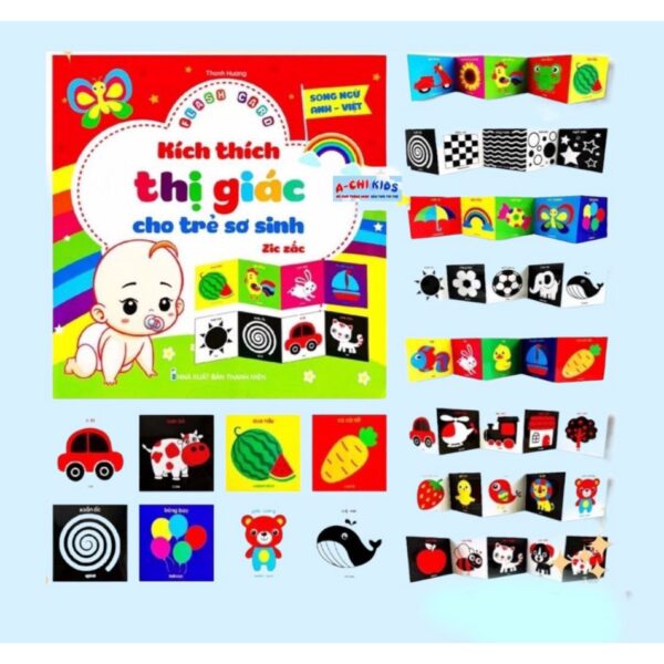 Flash Card Kích Thích Thị Giác Cho Trẻ Sơ Sinh - Zic Zắc Song Ngữ Anh - Việt