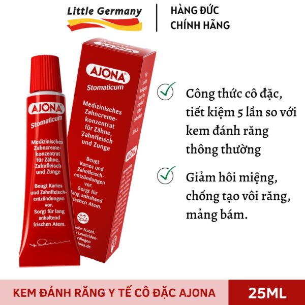 Kem đánh răng AJONA 25ml của Đức