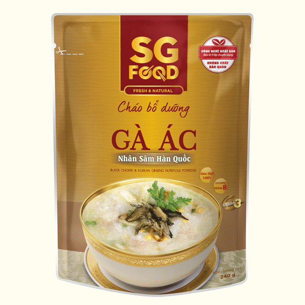 Cháo bổ dưỡng gà ác nhân sâm, SG Food, 240g