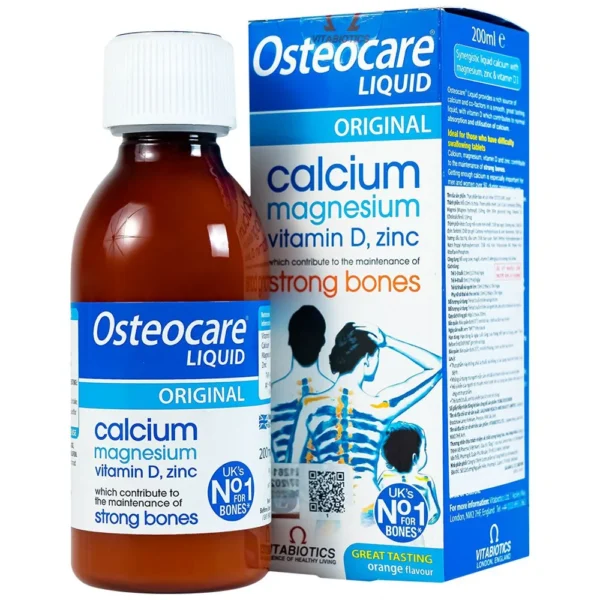 Dung dịch Osteocare Liquid Vitabiotics bổ sung canxi, magiê, vitamin D, kẽm giúp xương chắc khỏe