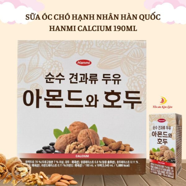 Thùng 16 Hộp Sữa Hạt Óc Chó+Hạnh Nhân+Đậu Đen Hàn Quốc Hanmi Bổ Sung Canxi