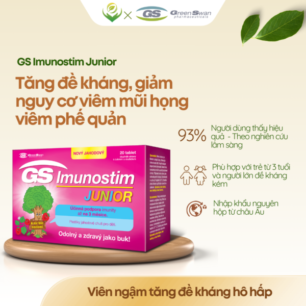 Viên ngậm GS Imunostim Junior tăng cường chức năng hệ miễn dịch