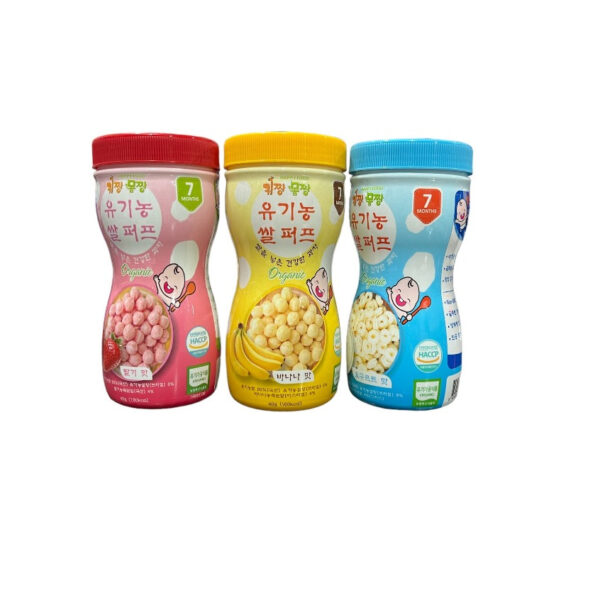 Bánh gạo ăn dặm Hàn Quốc Organic Happy Food lon 40g