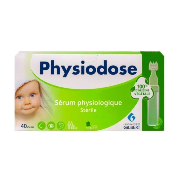 Nước muối sinh lý Physiodose Pháp xanh lá - 40 ống