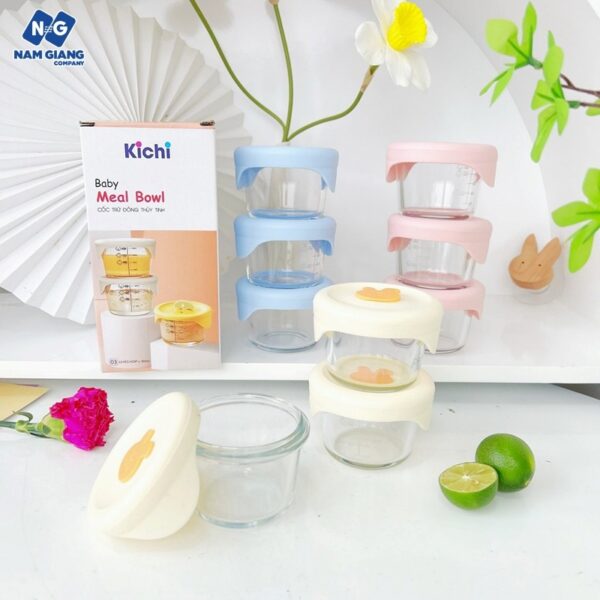 Sét 3 hộp trữ đông thủy tinh KICHI 110ml
