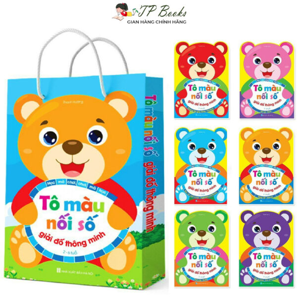 Tô Màu Nối Số - Giải Đố Thông Minh dành cho trẻ từ 2-6 tuổi (Bộ 6 cuốn)