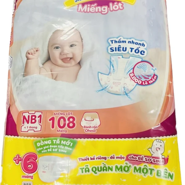 Miếng Lót Sơ Sinh Bobby NB1 108 Miếng (Cho Bé < 1 Tháng)