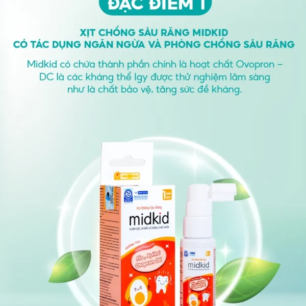 Xịt chống sâu răng Midkid Hương táo 20ml
